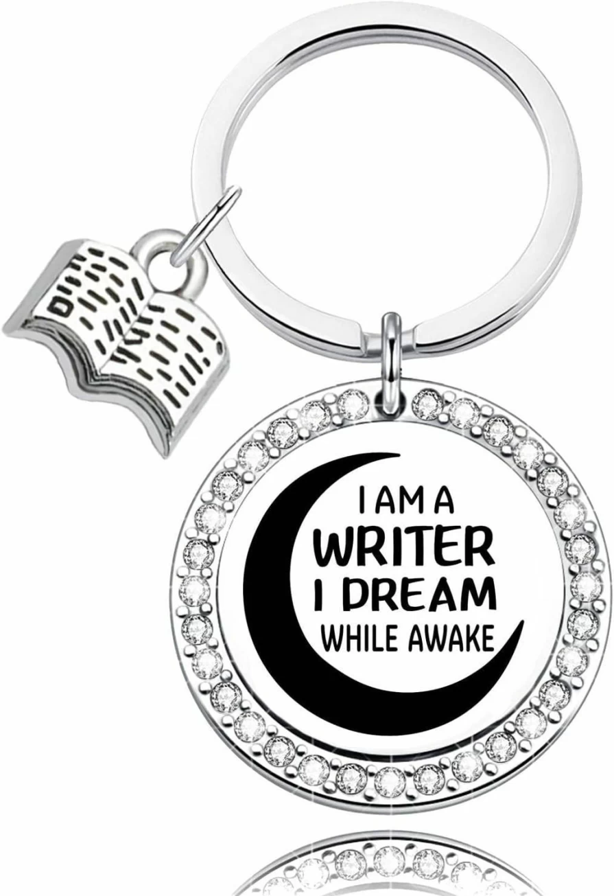 "CWXLGH Writer Keychain - Inspirational 'I Am A Writer' Literary Gift for Authors, Novelists & Book Lovers"