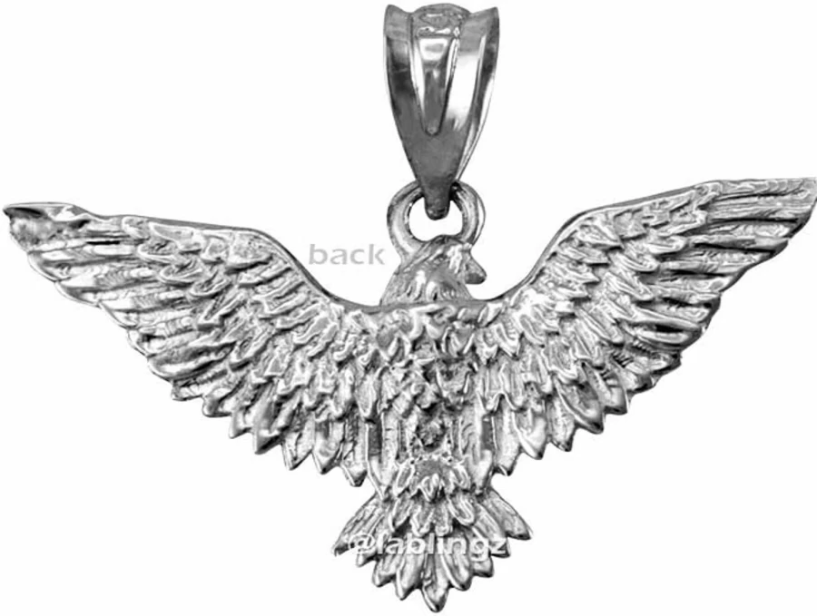 LA BLINGZ Sterling Silver Falcon Eagle Charm Pendant for Necklaces - Elegant Bird Jewelry Gift