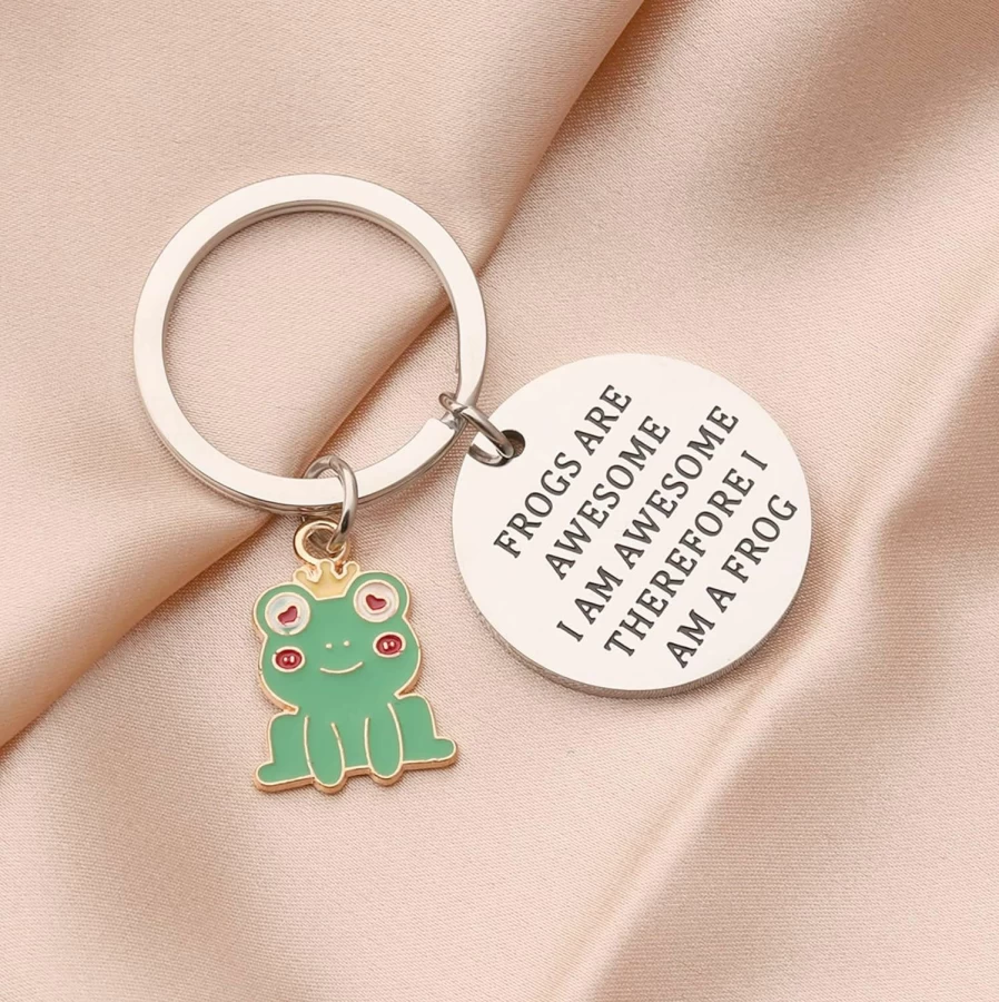 Bobauna Cute Frog Keychain - Unique Frog Lover Gift, Handmade Frog Jewelry for Women & Men, Kawaii Animal Accessories