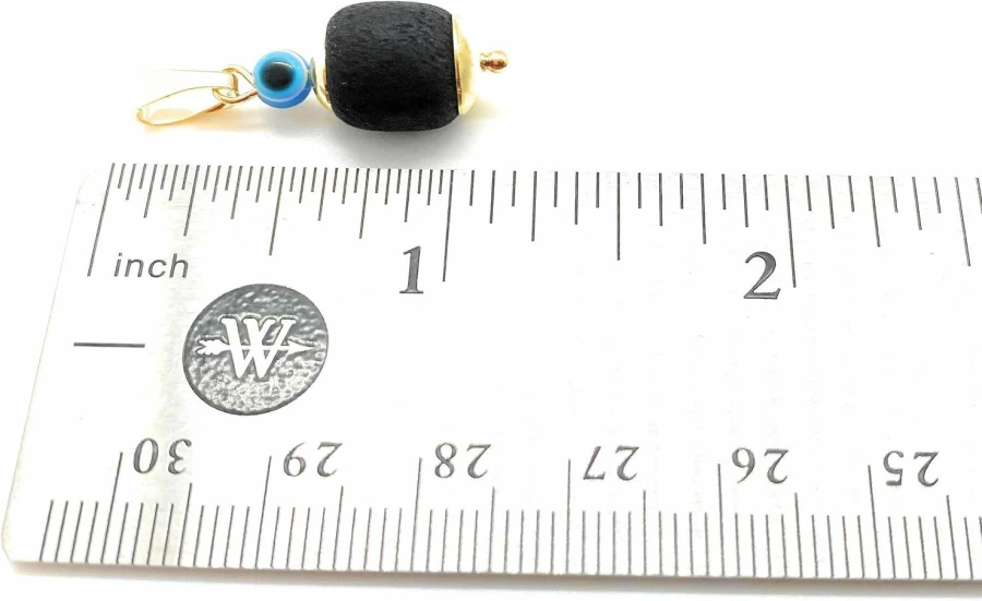 "Alea Collection Genuine Azabache Evil Eye Pendant - Natural Blue Stone for Protection & Good Luck"