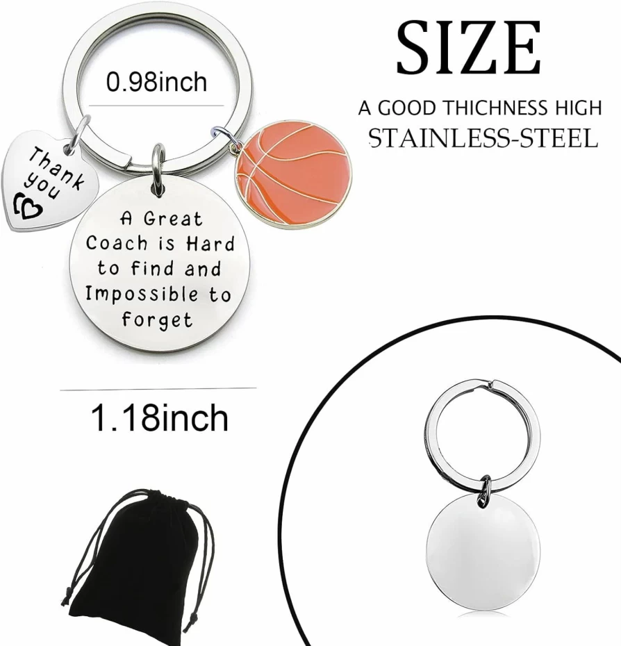 "Personalized Basketball Coach Keychain Gift – Thoughtful Present for Coaches – Great Coach Appreciation Gift"