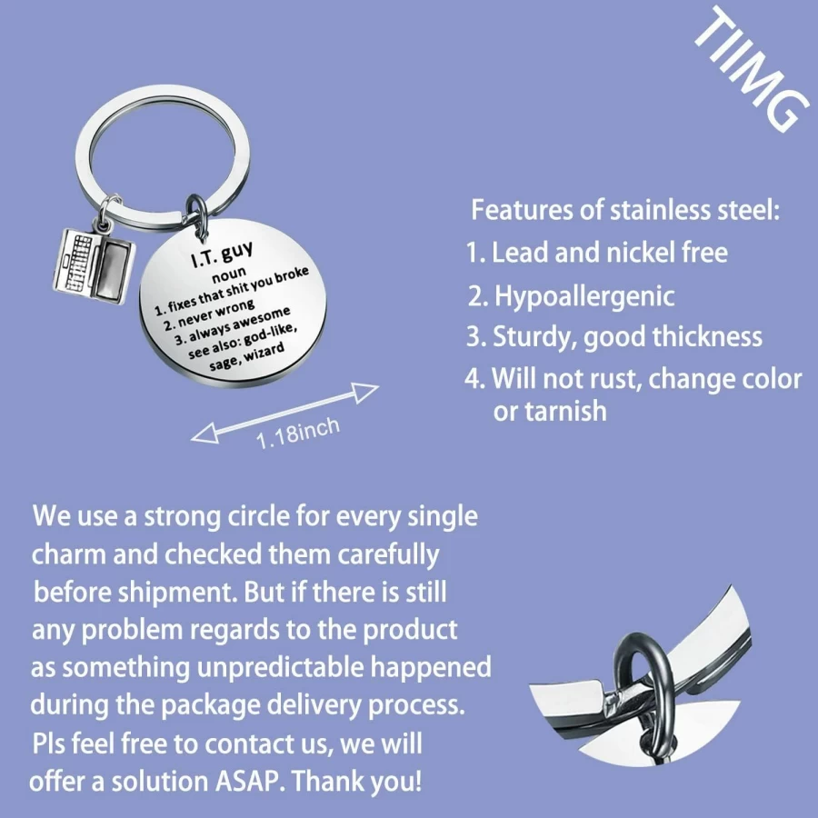 TIIMG IT Professional Keychain - Computer Repair Technician Gift for Tech Enthusiasts
