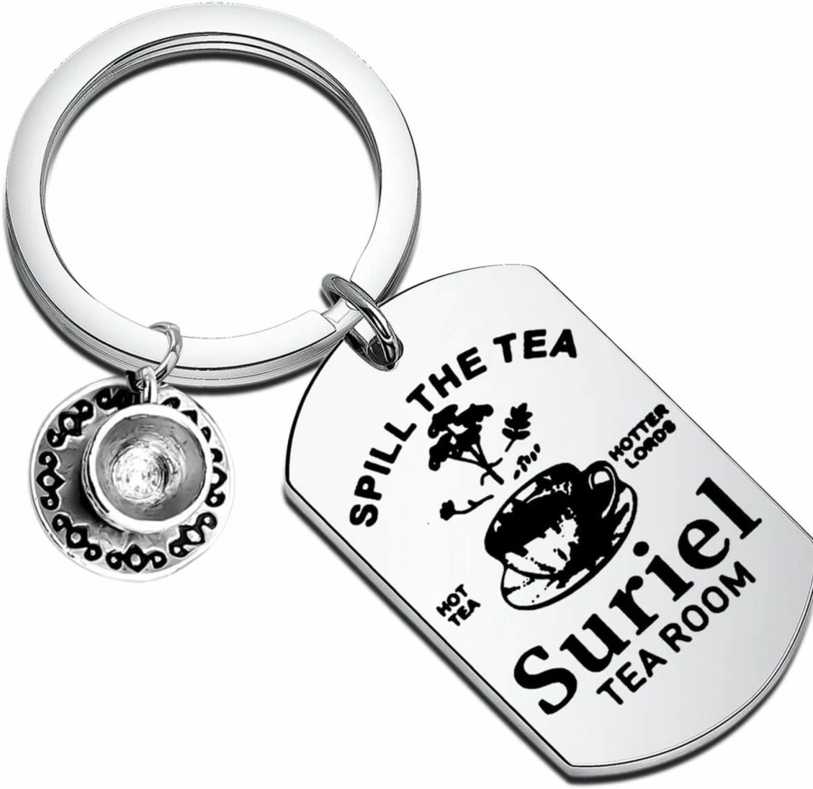 TIIMG Suriel Tea Room Keychain - Bookish Gift for Fantasy Novel Lovers, Unique Literary Inspired Accessory