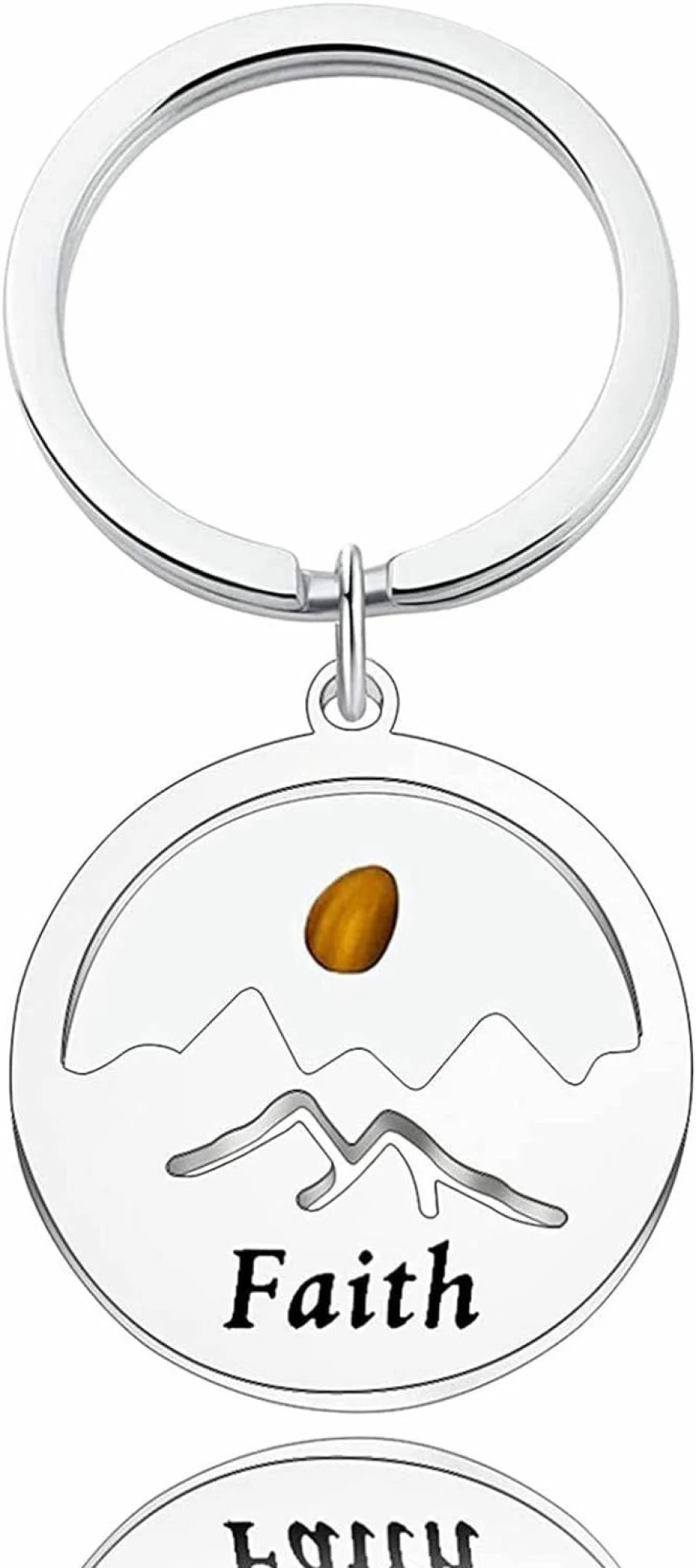 KJWLOP Mustard Seed Faith Keychain - Christian Inspirational Jewelry Gift for Believers, Religious Keepsake with Mountain Mustard Seed, Spiritual Token for Men & Women