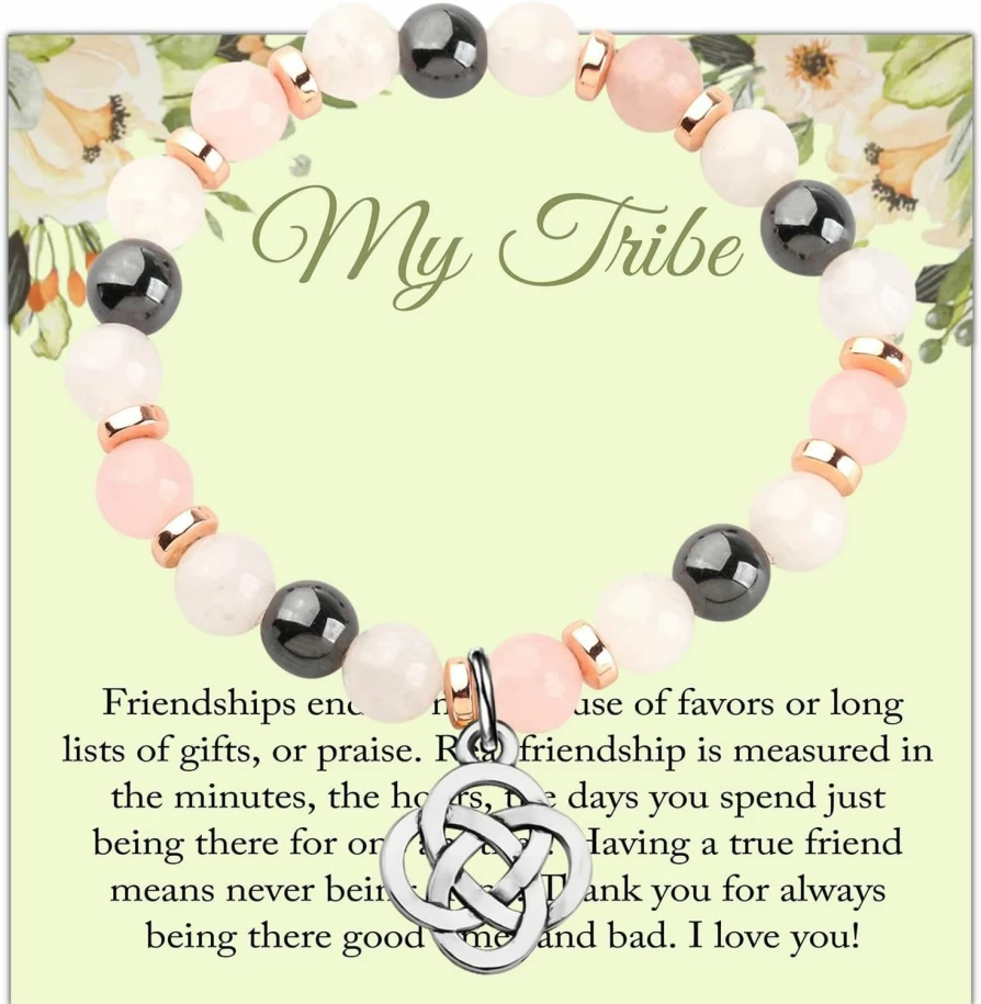 WSNANG Tribal Friendship Bracelet - Bestie Gift for Women, Sorority Sister Jewelry, Personalized Message Bracelet for Best Friends