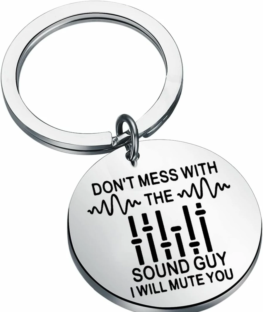 "TIIMG Sound Engineer Keychain - Don't Mess With The Sound Guy Gift for Audio Engineers & Music Producers"