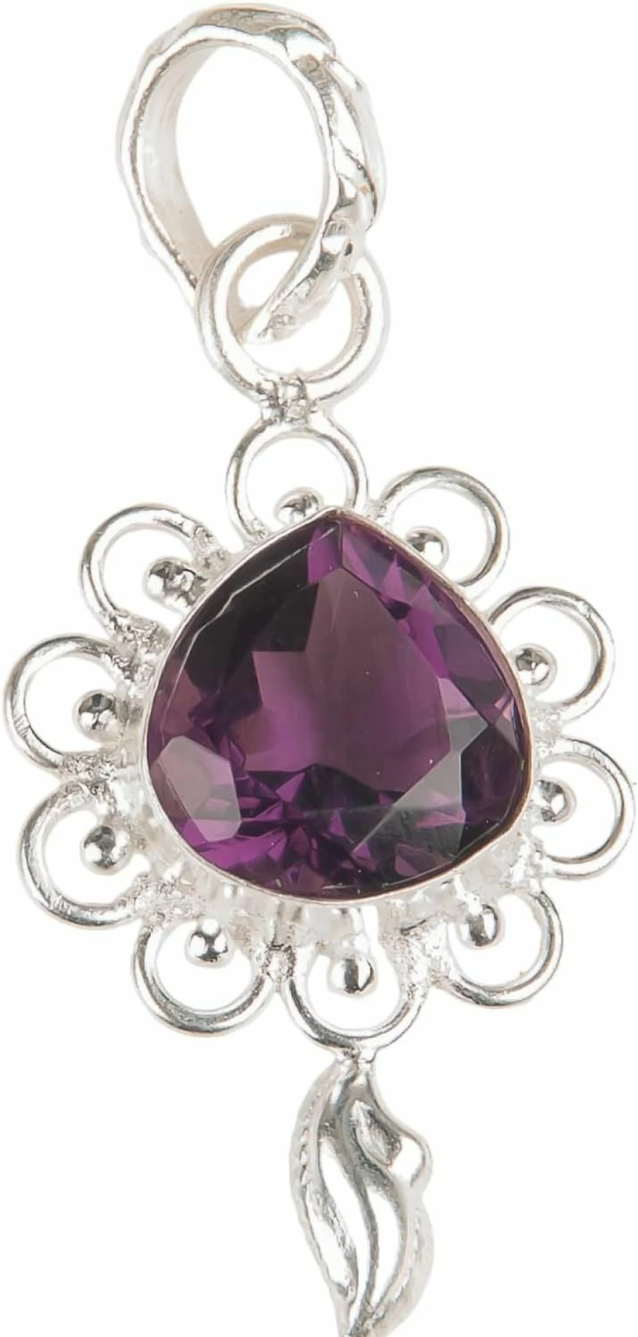 SHNAYA JEWELS Natural African Amethyst Sterling Silver Pendant - 925 Silver Handmade Unisex Jewelry for Engagement, Mother's Day, Vintage Gift